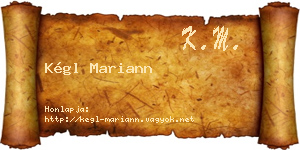 Kégl Mariann névjegykártya