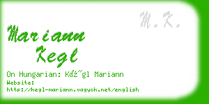 mariann kegl business card